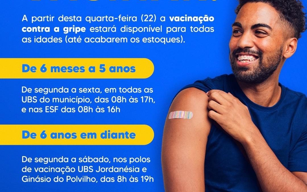 VACINA CONTRA GRIPE É LIBERADA PARA TODAS AS IDADES