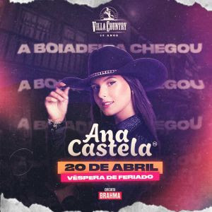 Ana Castela, destaque no sertanejo fará grande noite no Villa Country